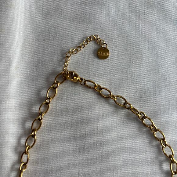 Love and Fruits Darling Charm Necklace NWT Gold Wide Chain Links Boho Hippie - Picture 7 of 8